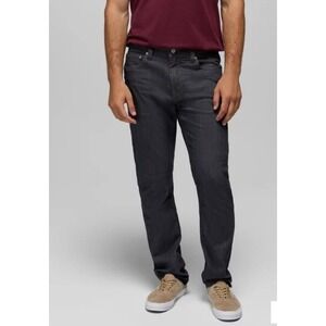 Prana Jeans Mens 28x36 Blue Bridger Slim Straight Lightweight Dark Wash Denim